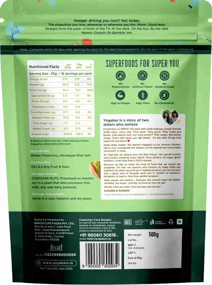 Yoga Bar Pistachios � Roasted & Salted (100g)