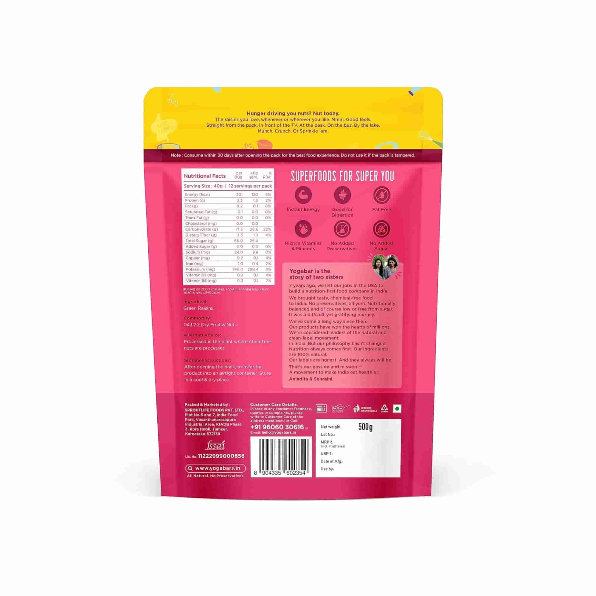 Seedless Afghani Green Raisins - 500g