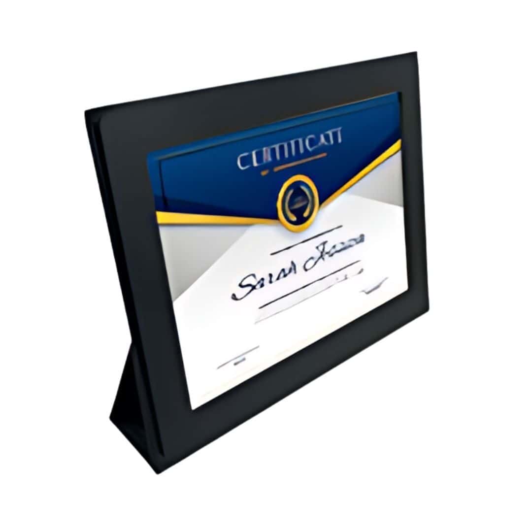Certificate Photo Displayers Trifolder Black in bulk from India — Ant Mascot