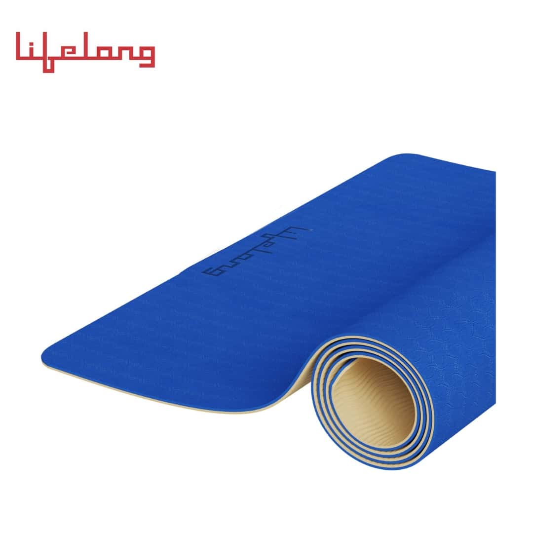 Lifelong Dual Color EVA Material Yoga Mat for Women & Men Blue & Beige in bulk from India — Ant Mascot