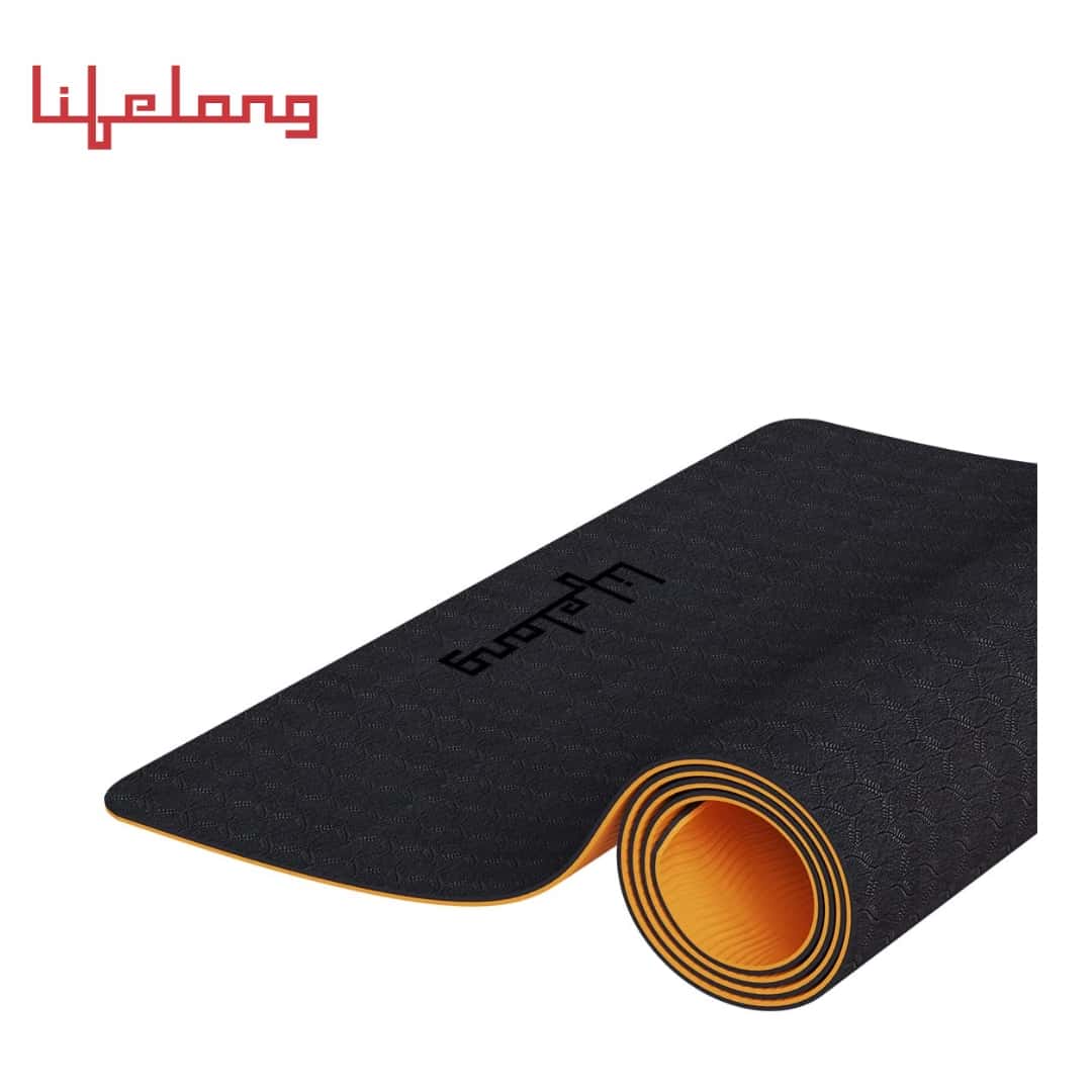 Lifelong Dual Color EVA Material Yoga Mat for Women & Men Black & Orange in bulk from India — Ant Mascot