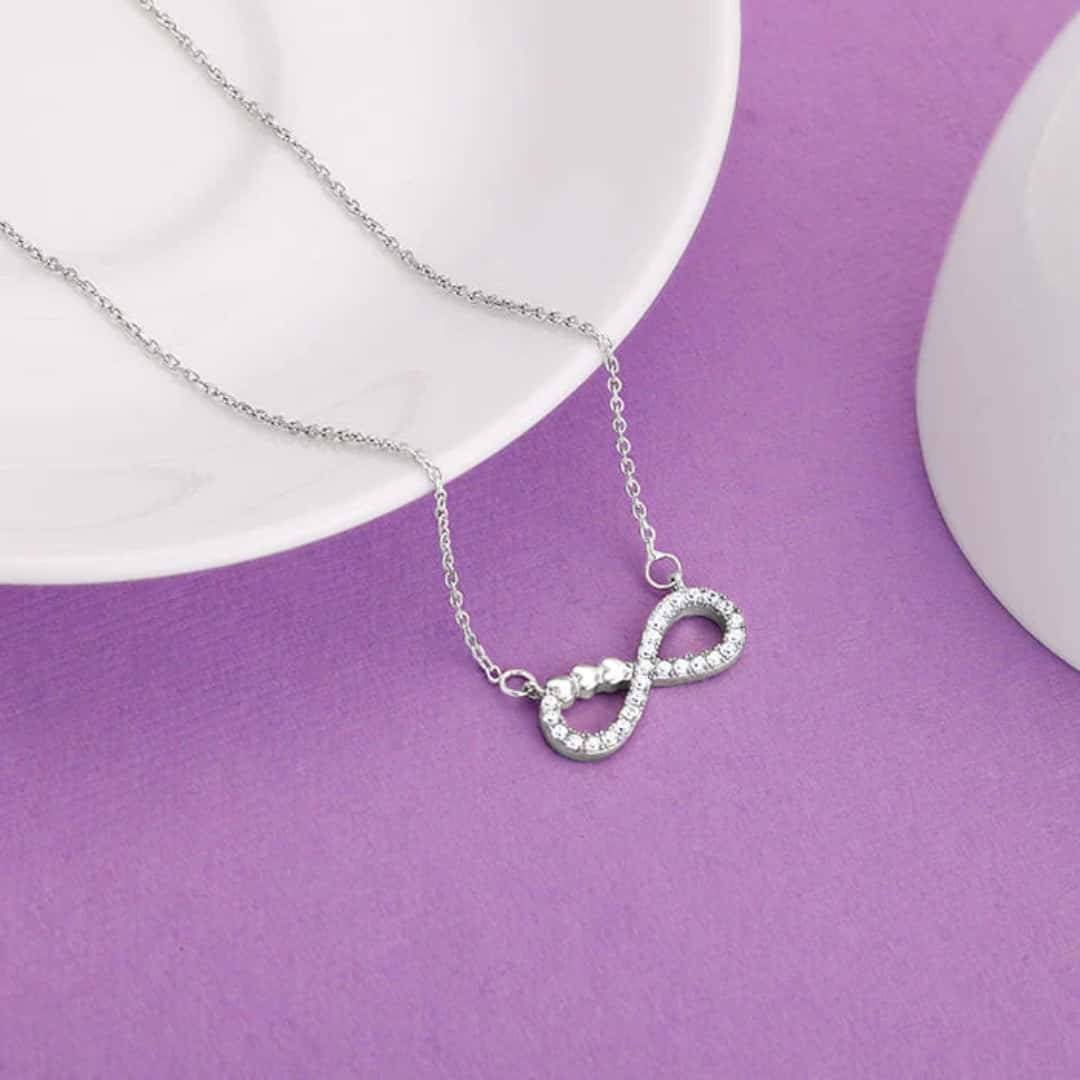 Silver Infinity Heart Necklace in bulk from India — Ant Mascot